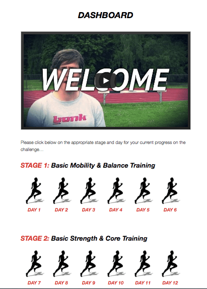 30-Day Challenge Dashboard Screen