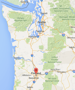 Map of Pacific Northwest Pin on Portland