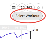 Select button in workout editor