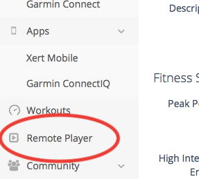 Selecting the remote player